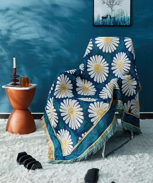 SEN TOKYO ブランケット 膝掛けやインテンリアに最適。タッセル大判