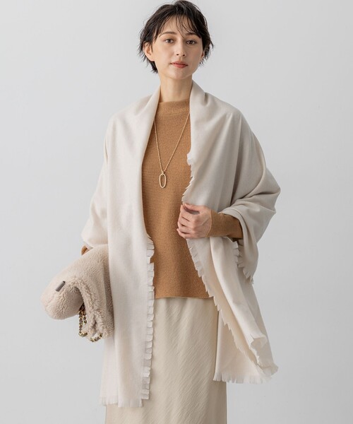 23区（ニジュウサンク） ストール マフラー ピュアカシミヤ フリンジ