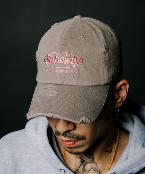 Subciety（サブサエティ） キャップ 帽子 Damaged low cap メンズ