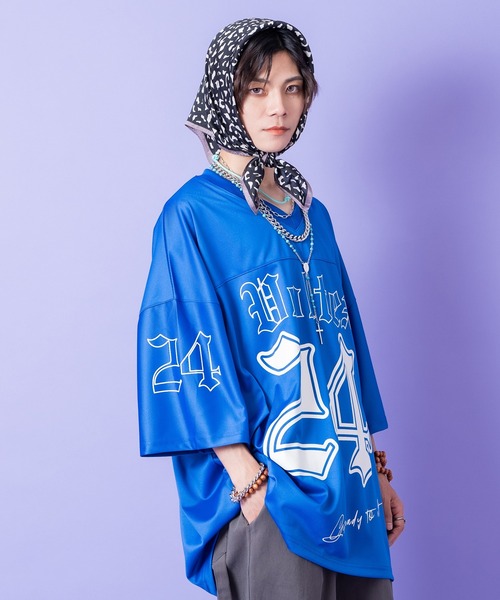 tシャツ a.p.o.v. ストリートフォントナンバリングポリジャージー