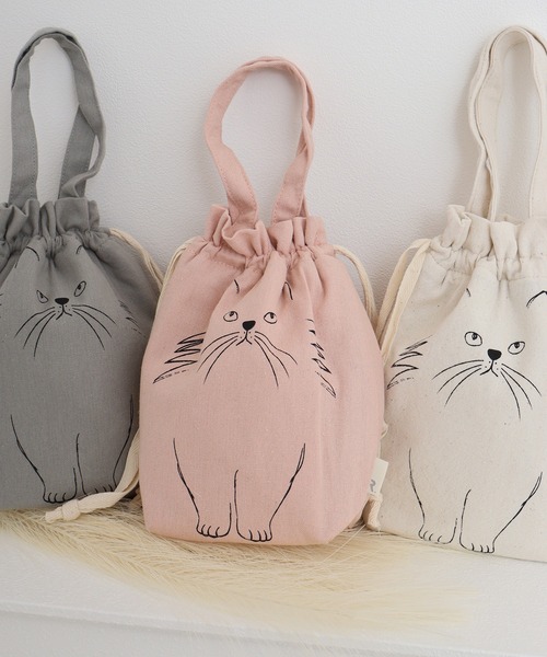 ROOTOTE（ルートート） トートバッグ サーモキーパーネコ柄巾着トート