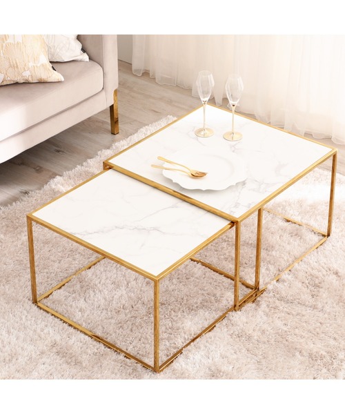 Francfranc（フランフラン） 家具 レーヌ ネストテーブル L マーブル