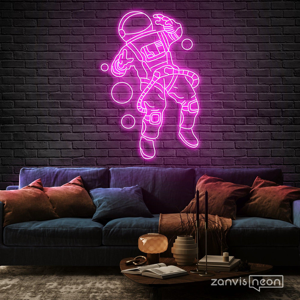 Astronaut in Space Neon Sign