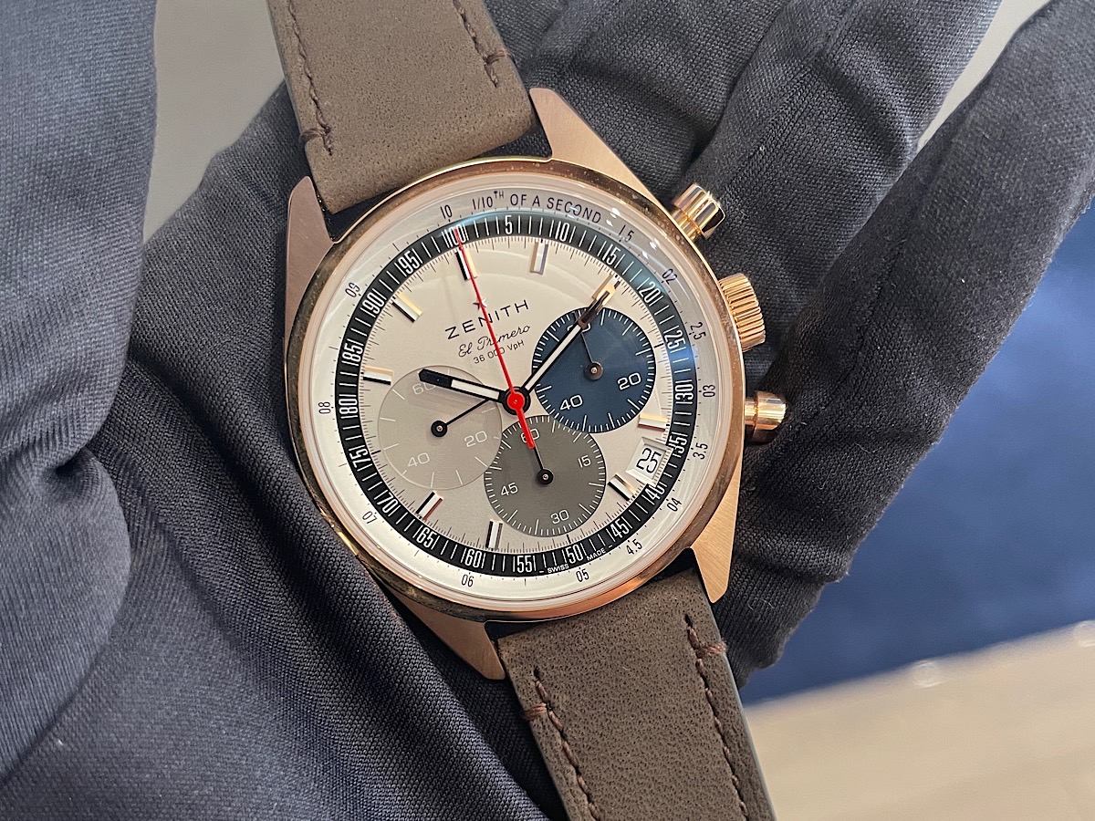 ゼニス『クロノマスター オリジナル』から華やかなローズゴールド