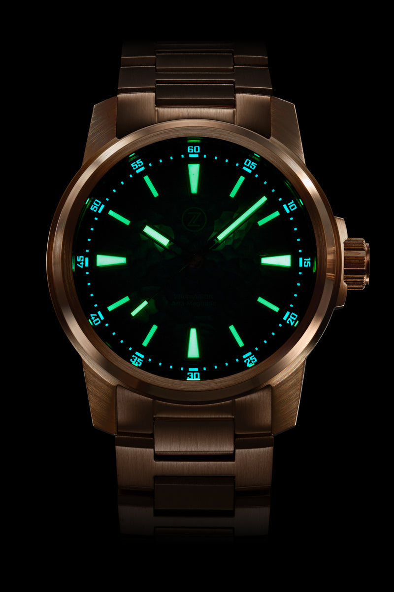 Aurora Field 42mm Br 'Hammered Teal' – Zelos Watches