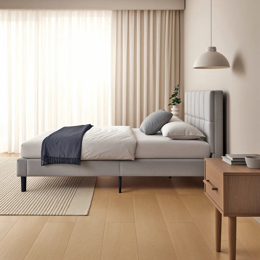 Lottie ファブリックベッドフレーム ヘッドボード付（30cm） | 【公式