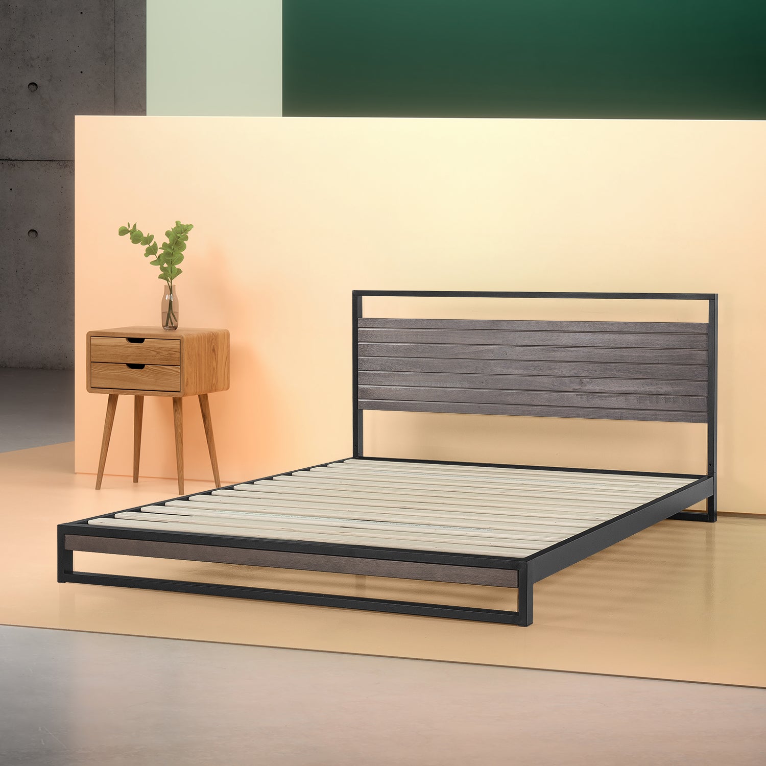 Suzanne パイプ＆ウッドベッドフレーム ヘッドボード付 | 【公式