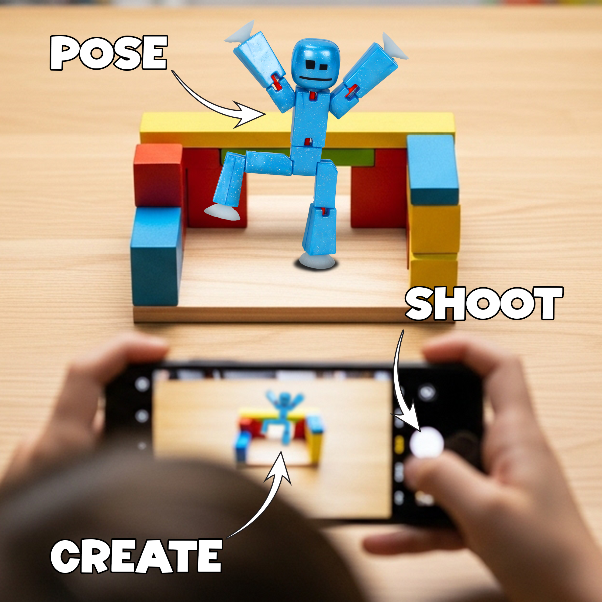 StikBot StarFrost Blue | Poseable Stop Motion Figure