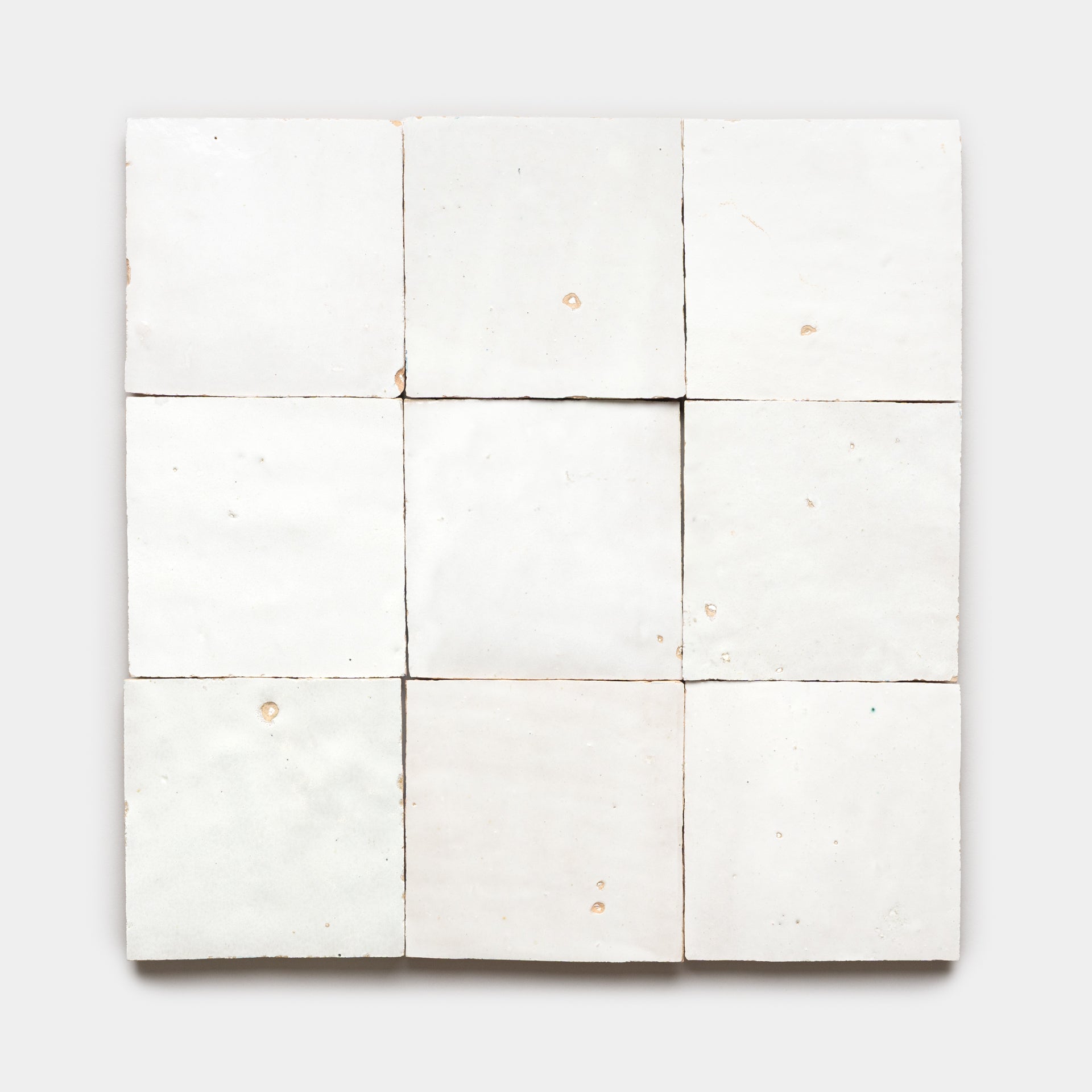 Pure White 4x4 Square Zellige Tile – Zia Tile