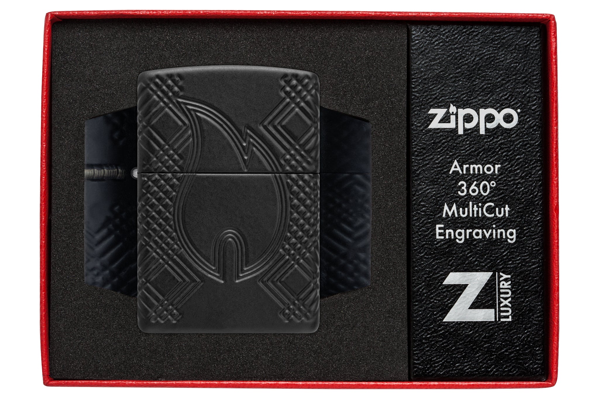Zippo Rivet Flame Design Armor® Black Matte Windproof Lighter