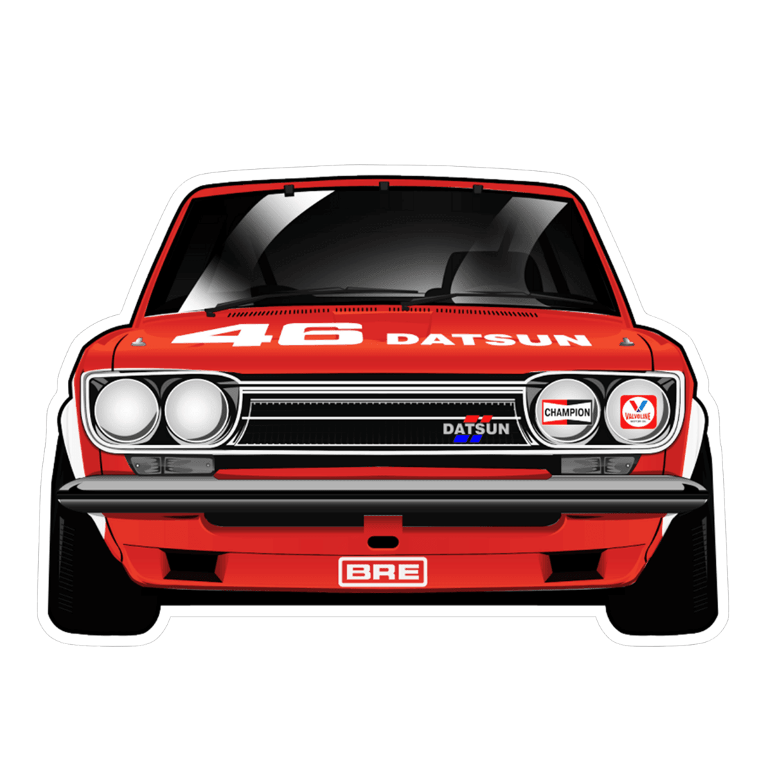 Datsun 510 #46 Race Car Vinyl Sticker, ZSPEC Design LLC