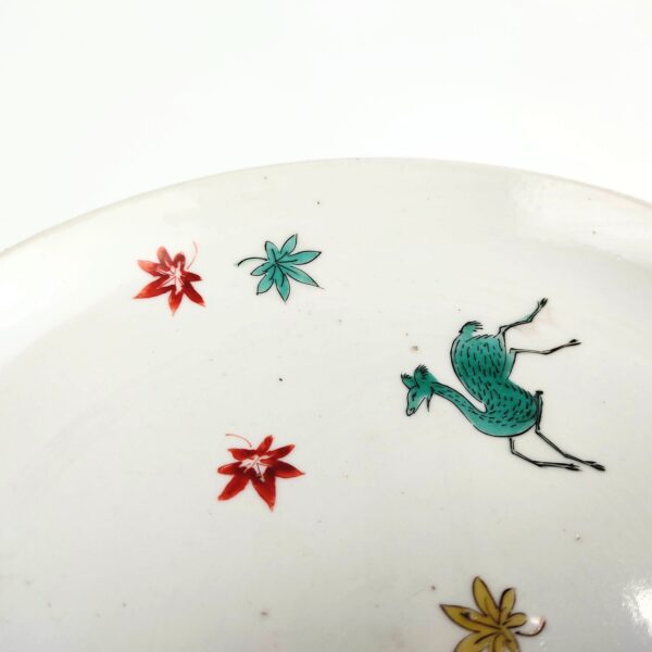 伊万里 色絵柿右衛門鹿紅葉文皿 – 古美術西川