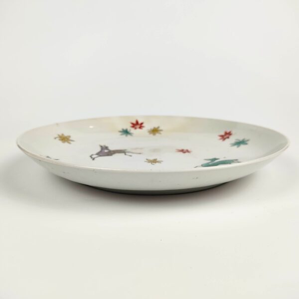 伊万里 色絵柿右衛門鹿紅葉文皿 – 古美術西川