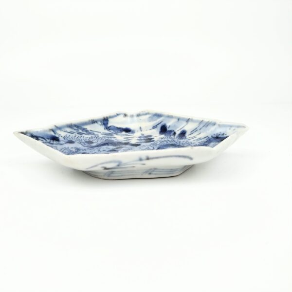 伊万里 染付型紙摺印判変形皿 五枚組 – 古美術西川