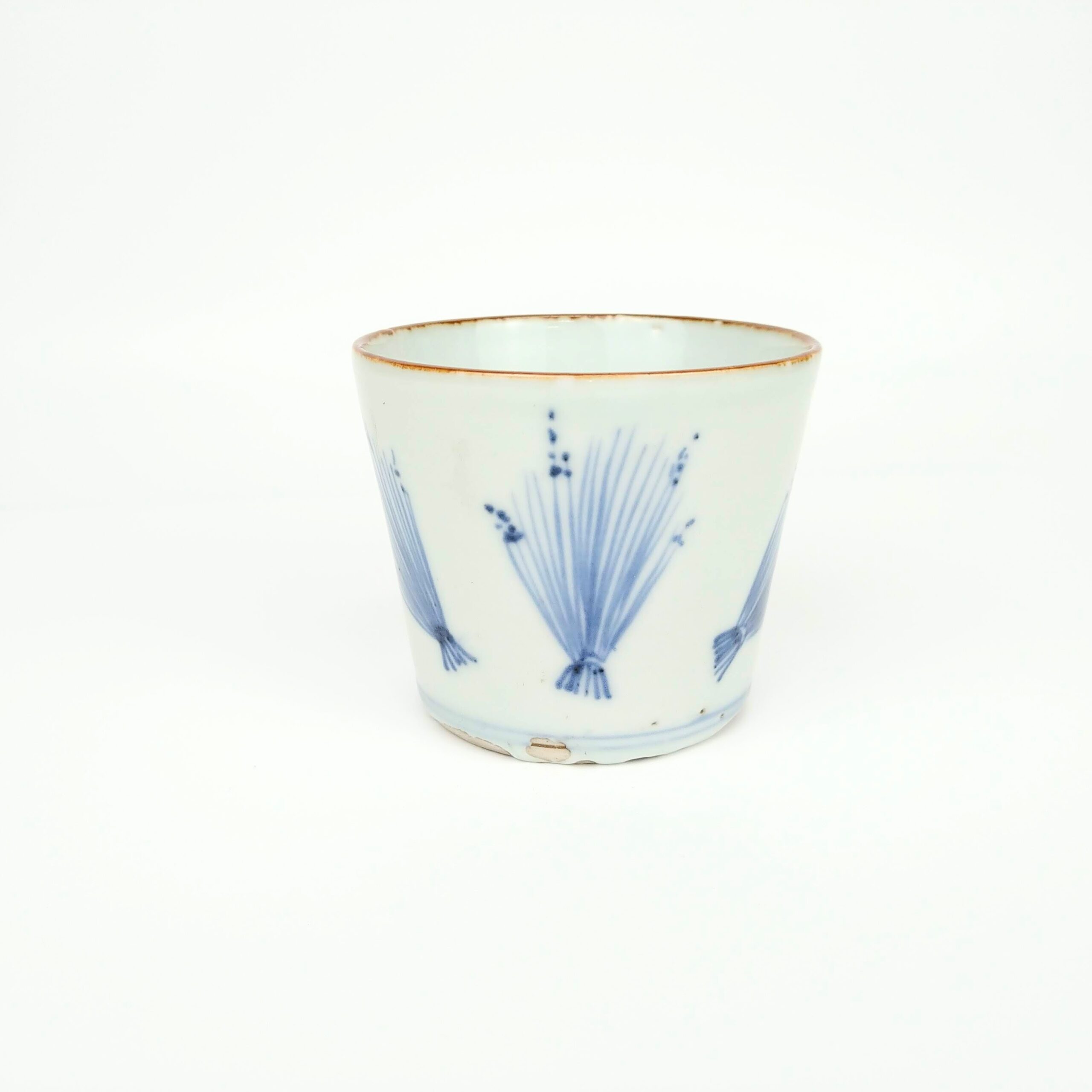 伊万里 染付稲束鎌文そば猪口 – 古美術西川