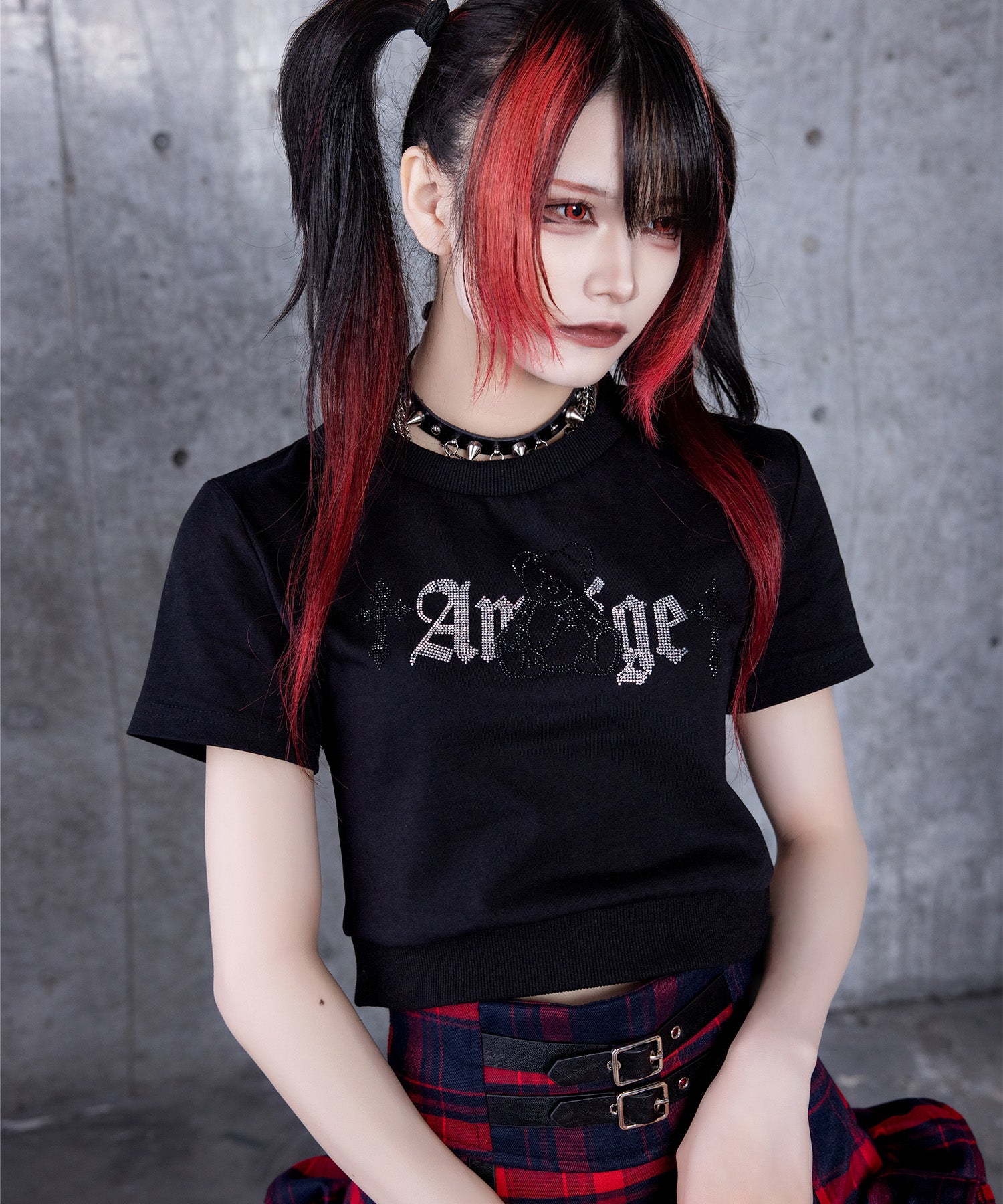 DARK ANGEL BEARラインストーンチビTシャツ– A AM STUDIO