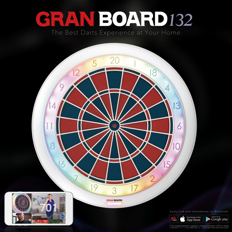 Gran Darts Gran Board 132 Trainer Electronic Dartboard - White