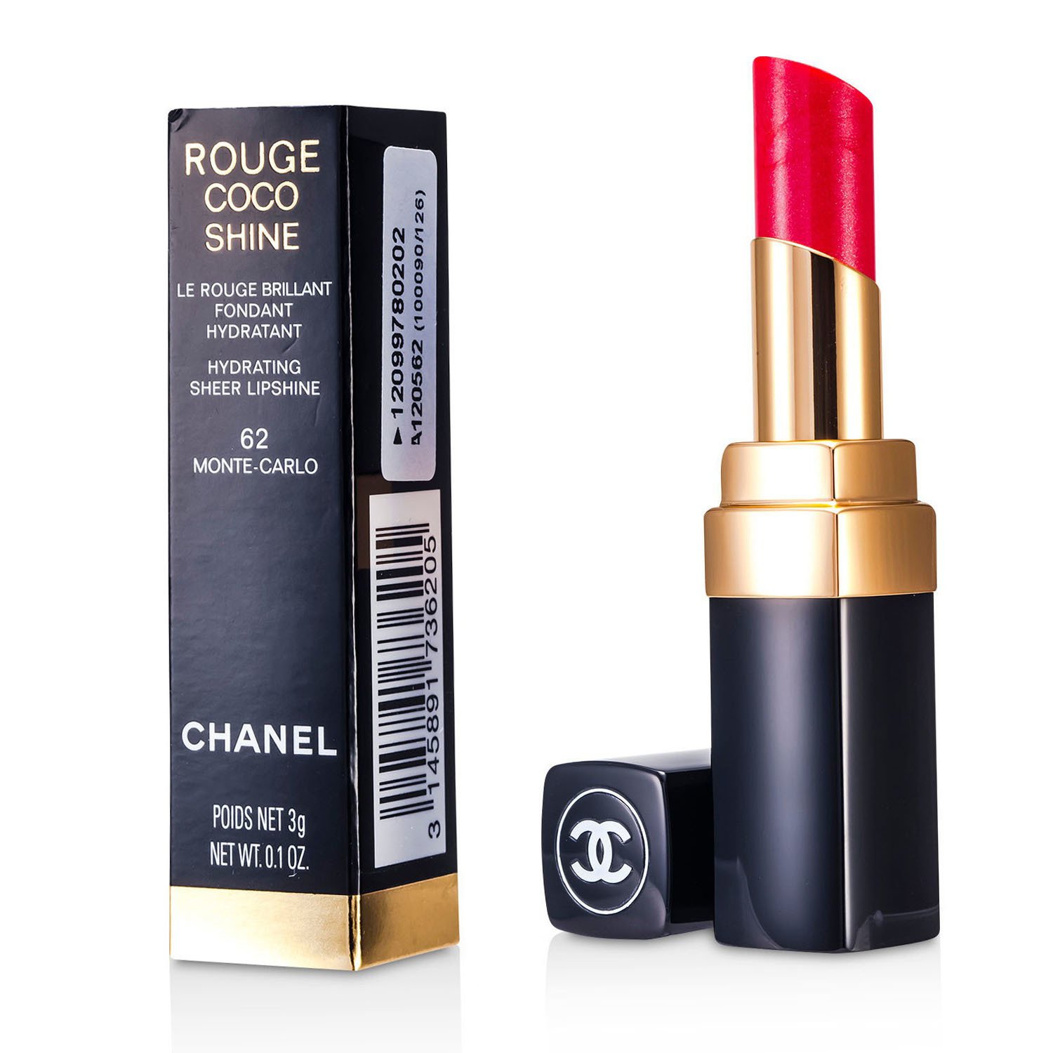 シャネル Chanel ルージュココシャイン, 62 モンテカルロ 3g/0.1oz