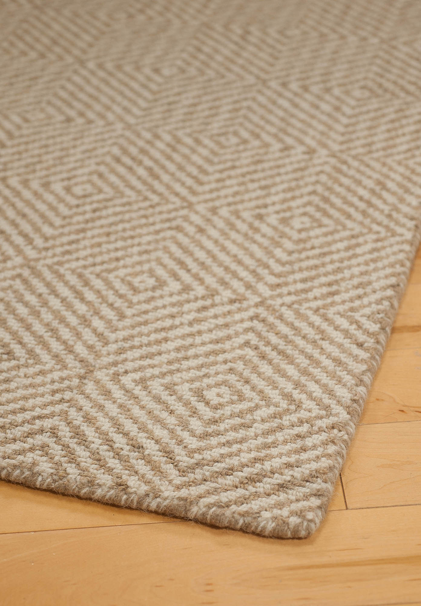 Kensington Wool Taupe/Natural Loom-Hooked Rug