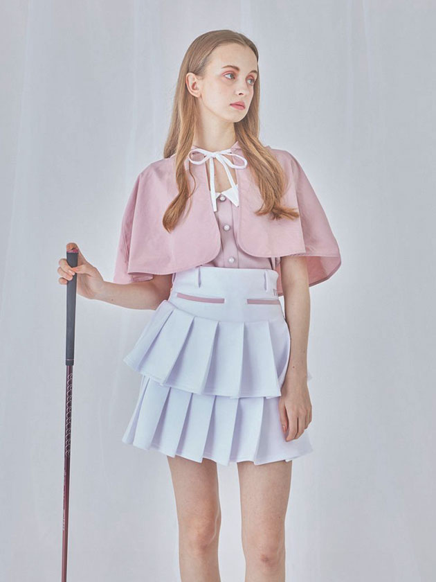 ミヌエール ケープセットアップトップス min-038（ピンク