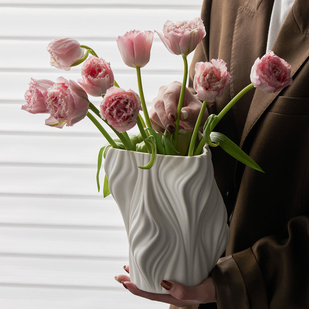 ホワイトウェーブフラワーベース – acacia