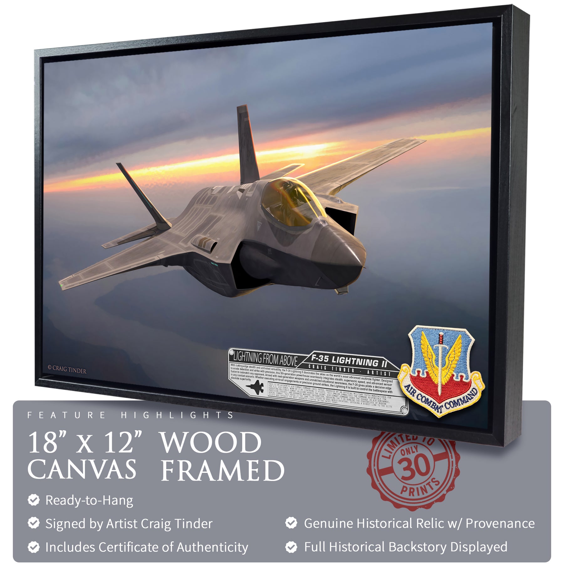 F-35 Lightning II - Lightning From Above Canvas | INCLUDES