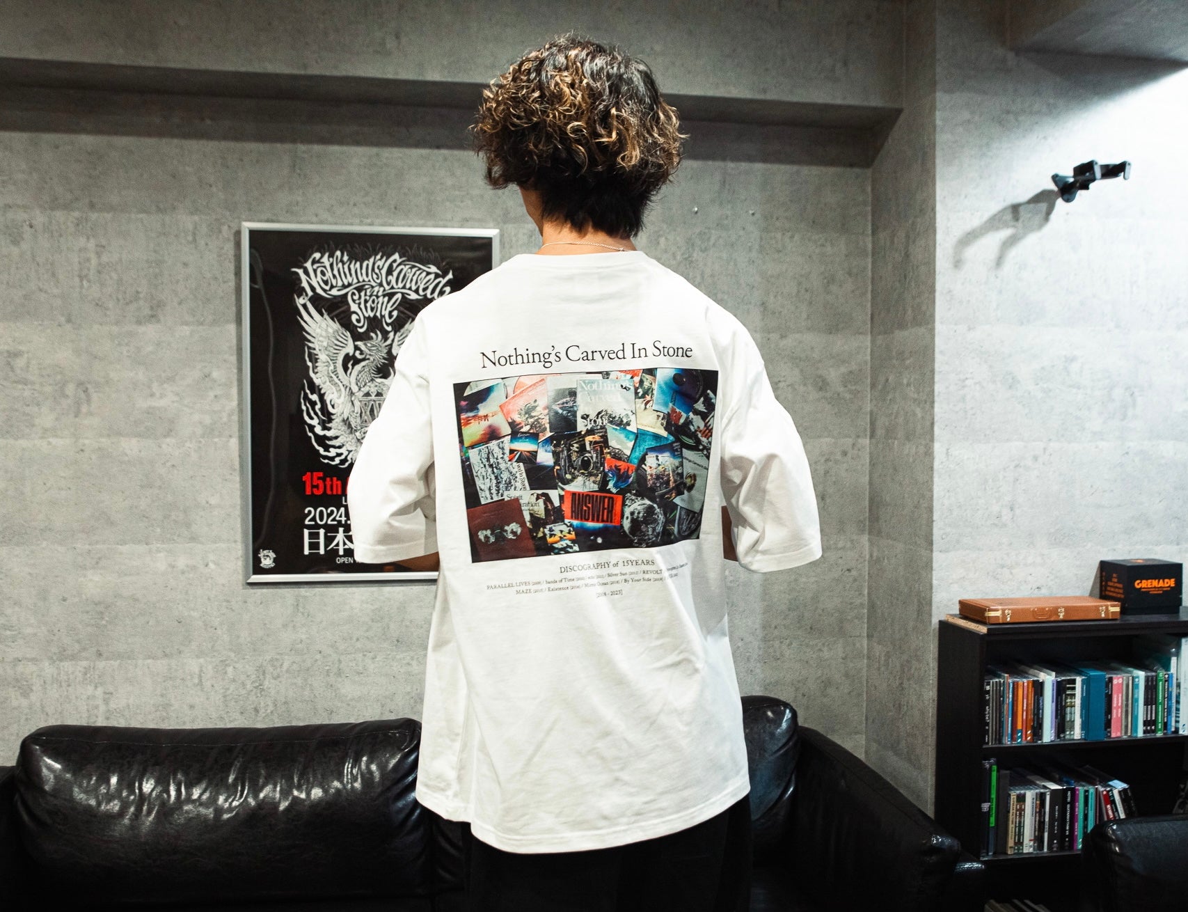 15th DISCOGRAPHY ビッグTシャツ/ホワイト