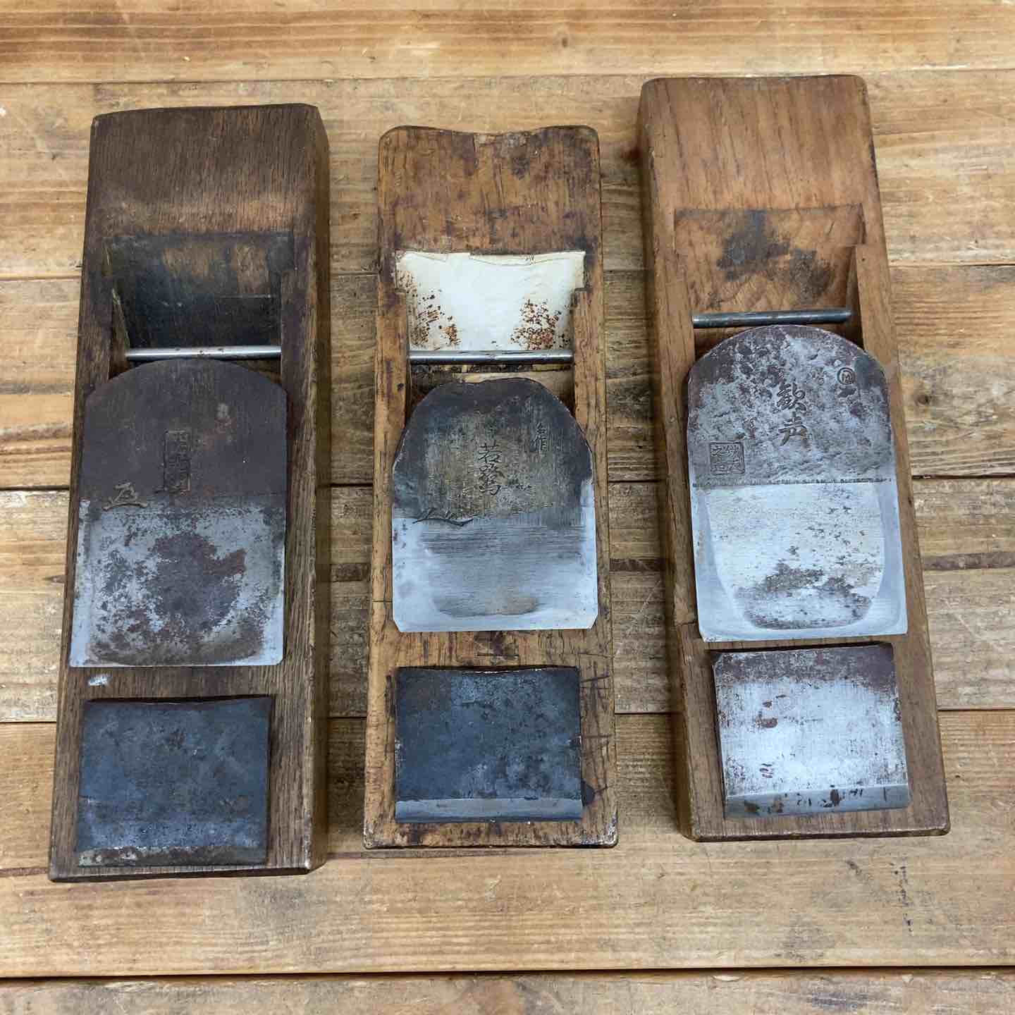 中古品】 光圀・若鷺・歓声 鉋3点セット 鉋 かんな カンナ 和工具 大工