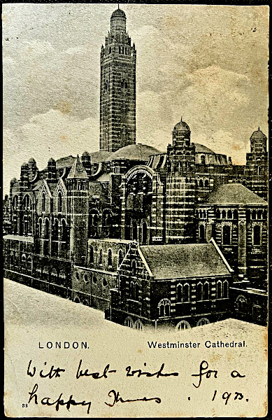 イギリス 1903年 DE 24 03 消印・切手あり アンティークポストカード