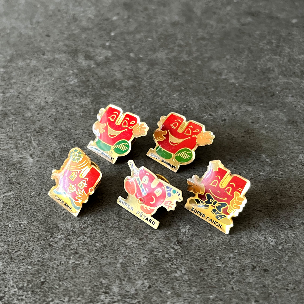 5個セット フランス ヴィンテージ ピンバッジ SUPER U PINS COLLECTION