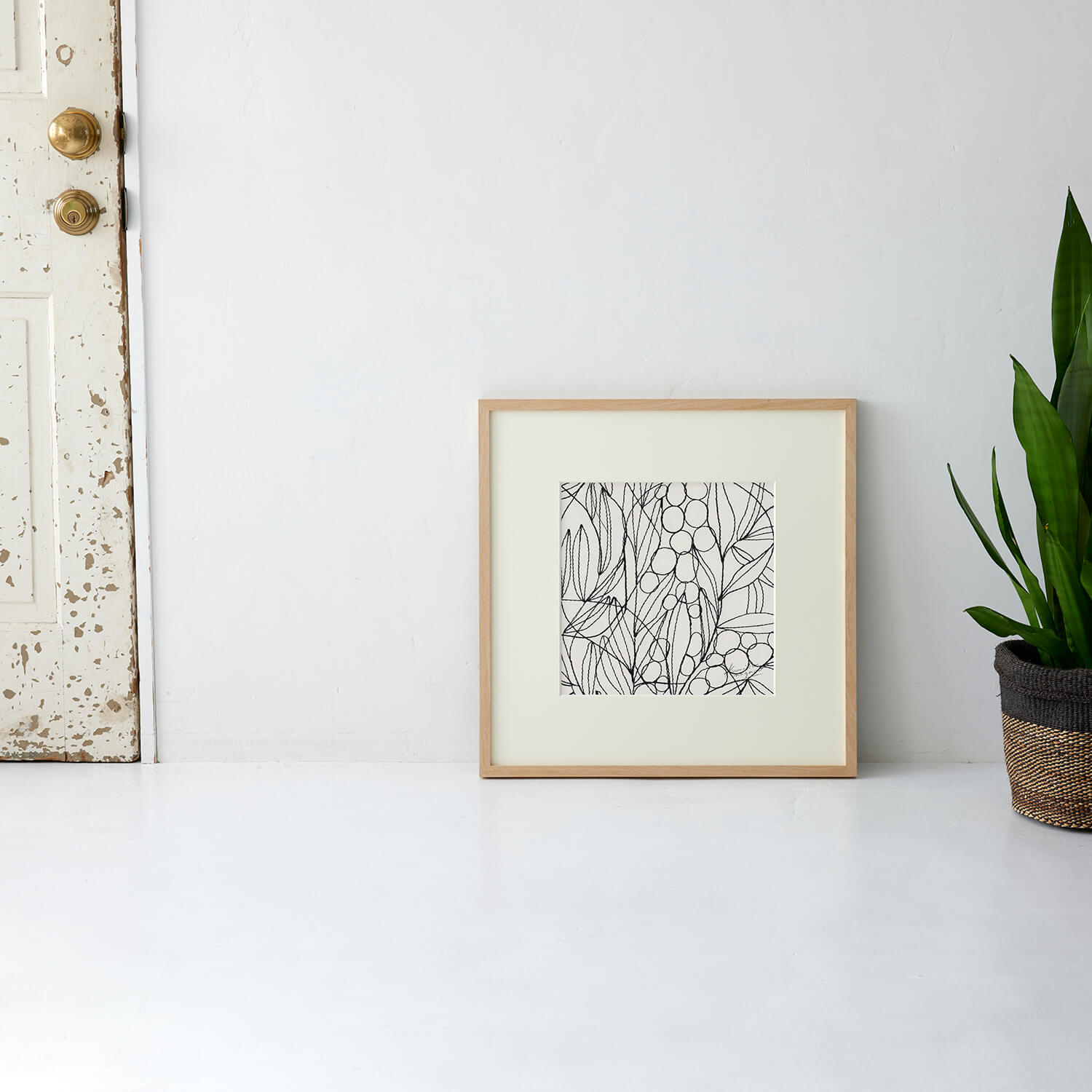 アートポスター | OLIVE（オリーブ）ivory フレーム50＋額装マット付き