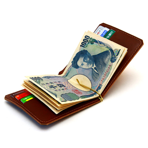 アジェンダ』(全5色)栃木ヌメ/蝶番から発想したカードポケット付