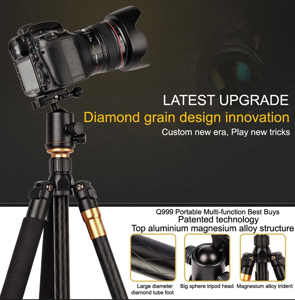 QZSD Beike Q999 Magnesium Aluminium Alloy Tripod Professional