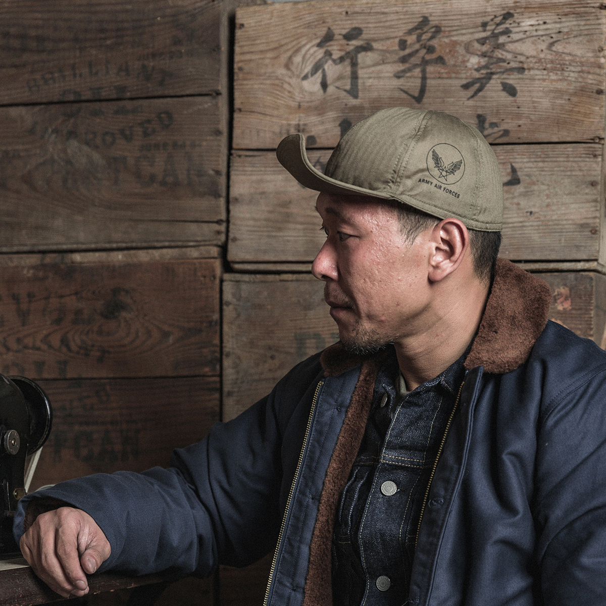 タイヤブロンソン hbt usaaf タイプ A-3 力学キャップ米軍デニムワーク