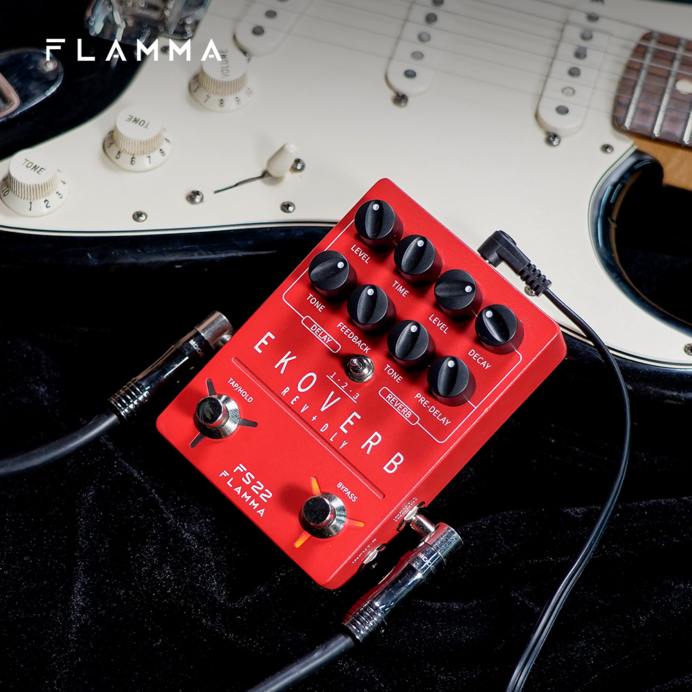 FLAMMA FS22 Ekoverb Dual Reverb Delay Pedal with Freeze and Trail