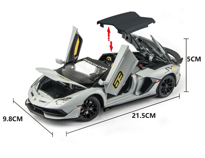 1:24 Lamborghini Aventador SVJ63 Alloy Toy Car Model Diecast