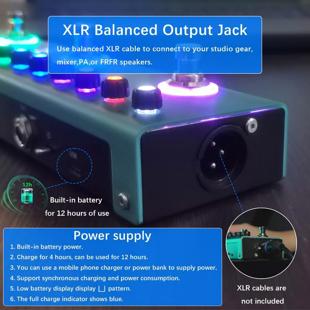 税込】M-VAVE Yuimer TANK-G ギターマルチエフェクターペダル 充電式