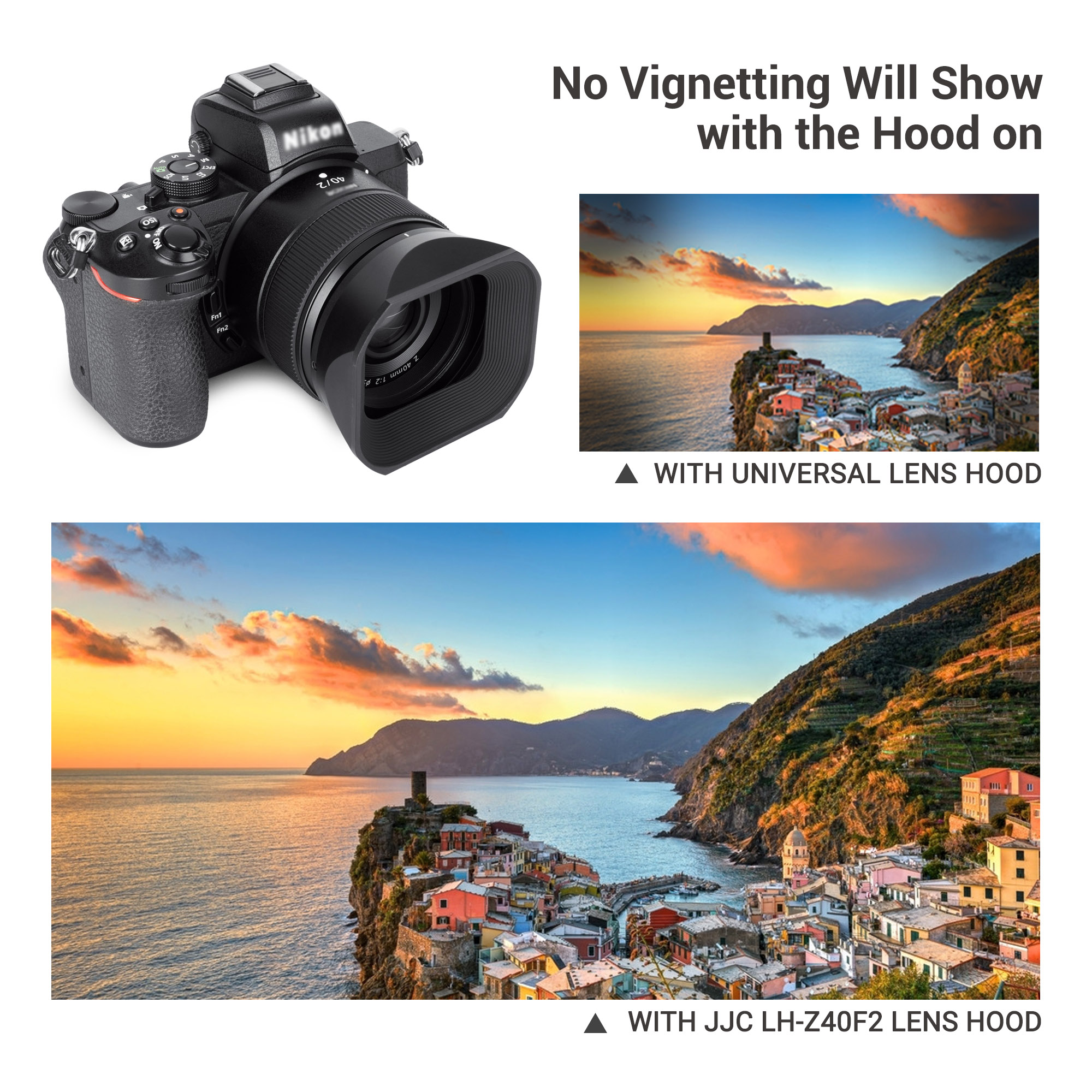 JJC Square Lens Hood For Nikon Z 40mm f/2 (SE) Nikon NIKKOR Z