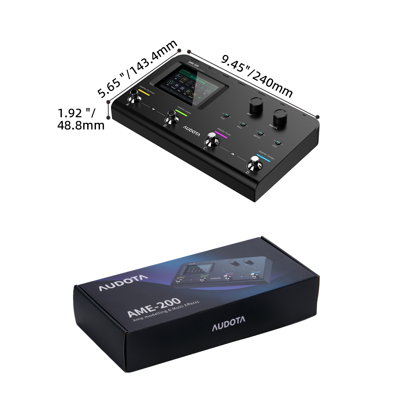 Udota Ame 200 ギター マルチエフェクター チューナー ドラム ルーパー