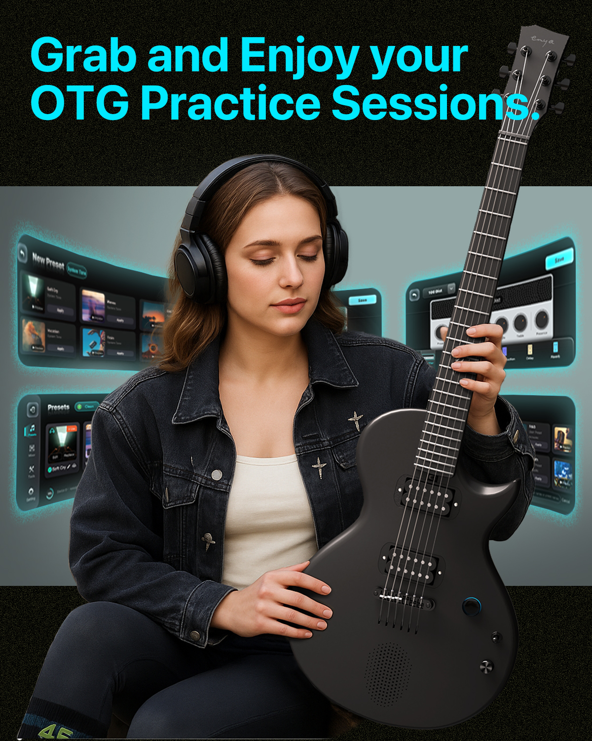 Enya Electric Guitar Nova Go Sonic Smart Electric Carbon Fiber