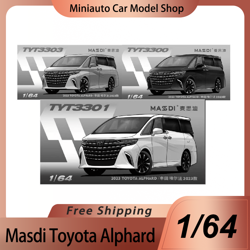 New In Stock Masdi 1:64 Toyota Alphard Mpv Car Model Alloy