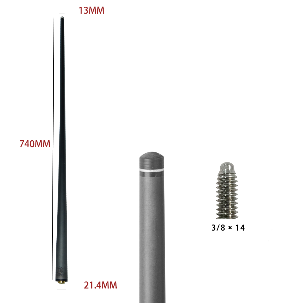 BIZU 13mm カーボン プールビリヤード キューシャフト ブラック