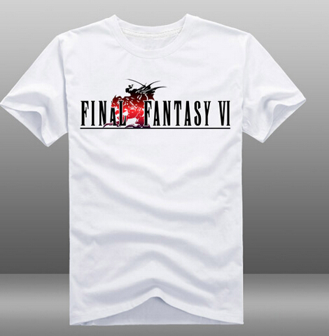 半袖ラウンドネックtシャツ,カジュアル,綿100%,ファイナルファンタジー