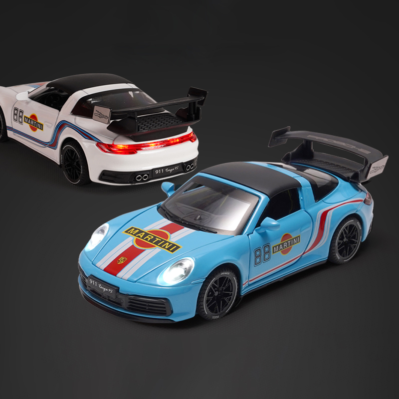 1:32 Porsche 911 Targa 4S Martini Racing Edition Sports Car Alloy