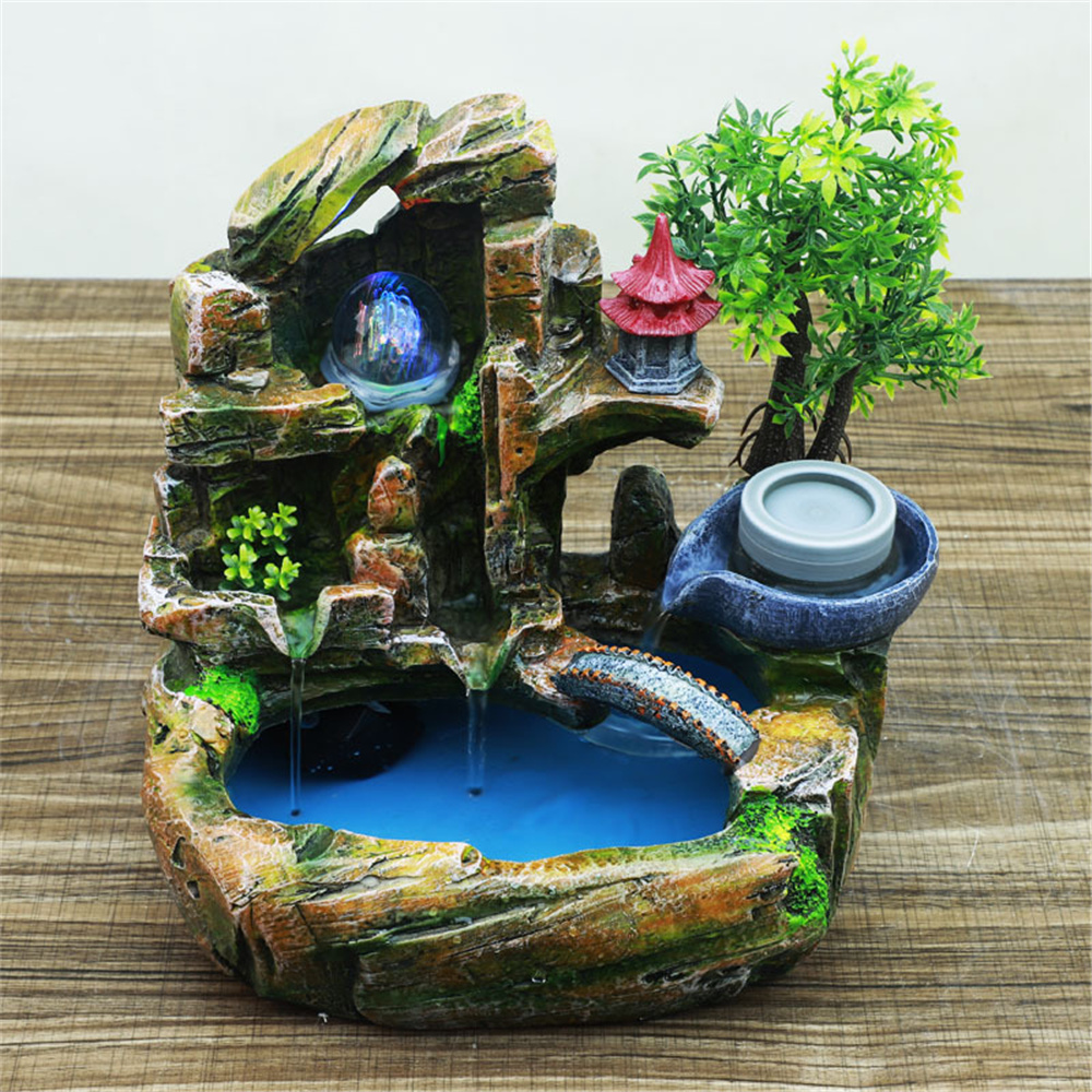 滝の噴水,水槽のある屋内装飾,霧,家の装飾,水の噴水,樹脂,手作りの