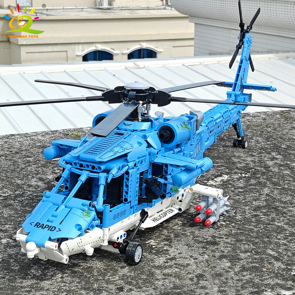 HUIQIBAO 1389PCS WW2 Military Helicopter Gunship Building Block
