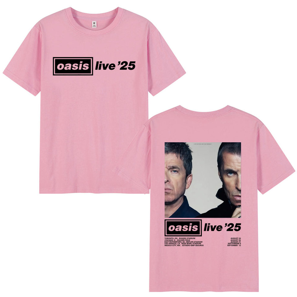 O-Oasis Live 25 Tour T-Shirts British Rock Band T-shirt Mens