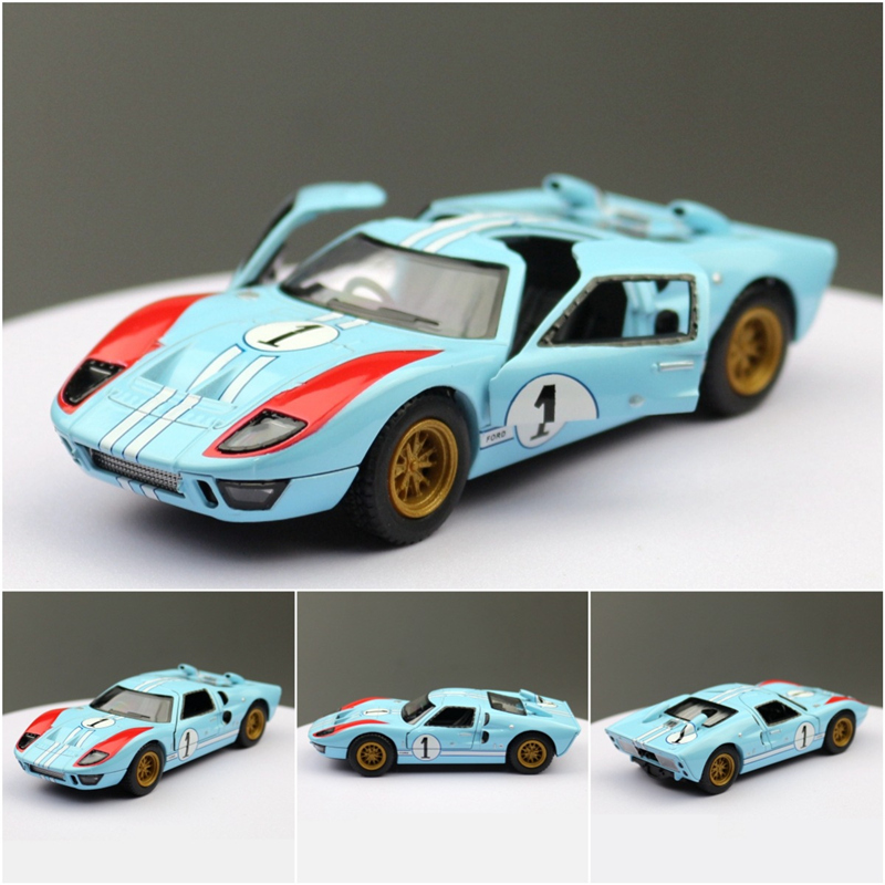 1:32 1966 Ford GT40 Alloy Sports Car Model Diecast Metal Toy Track