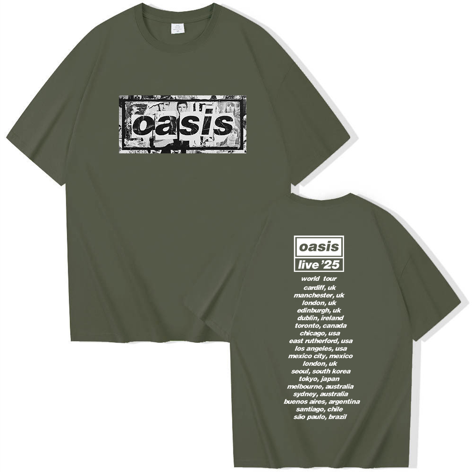 Oasis Reunion Tour 2025 T-shirt Harajuku O-neck Oasis Live 25 Tour