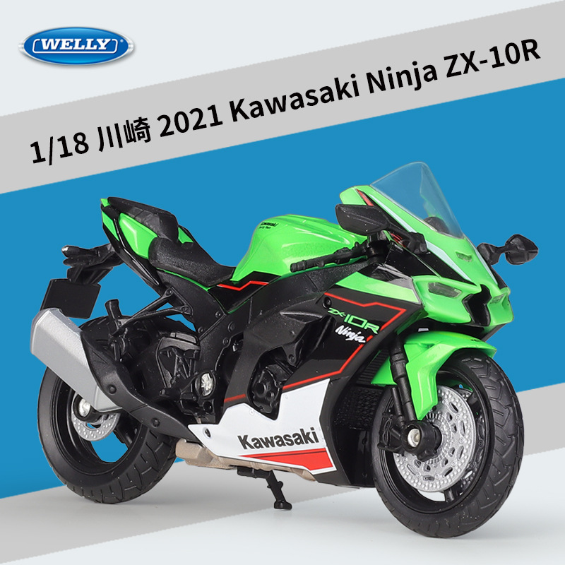 Welly 1:18 Kawasaki Ninja 2021 Ninja Zx10-r Zx10r Mock-up